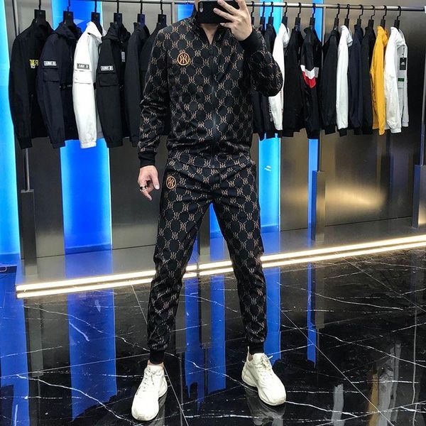 men's tracksuits 2021 autumn embroidery long sleeve stand collar suit printed cyan casual cardigan two-piece, Gray
men's tracksuits 2021 autumn embroidery long sleeve stand collar suit printed cyan casual cardigan two-piece, Gray
