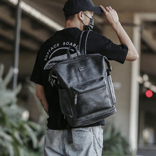 backpack tidog simple leather tide male shoulder