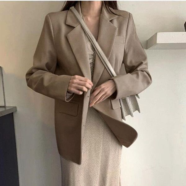 women's suits & blazers 2021 spring autumn temperament women casual fashionable blazer for ladies vintage loose jacket, White;black 
women's suits & blazers 2021 spring autumn temperament women casual fashionable blazer for ladies vintage loose jacket, White;black