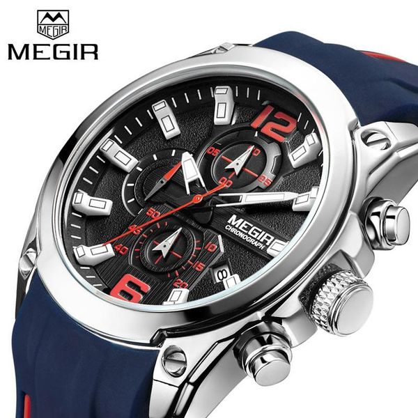 wristwatches megir sport watch men waterproof blue chronograph quartz watches silicone strap wristwatch relogio masculino, Slivery;brown
wristwatches megir sport watch men waterproof blue chronograph quartz watches silicone strap wristwatch relogio masculino, Slivery;brown