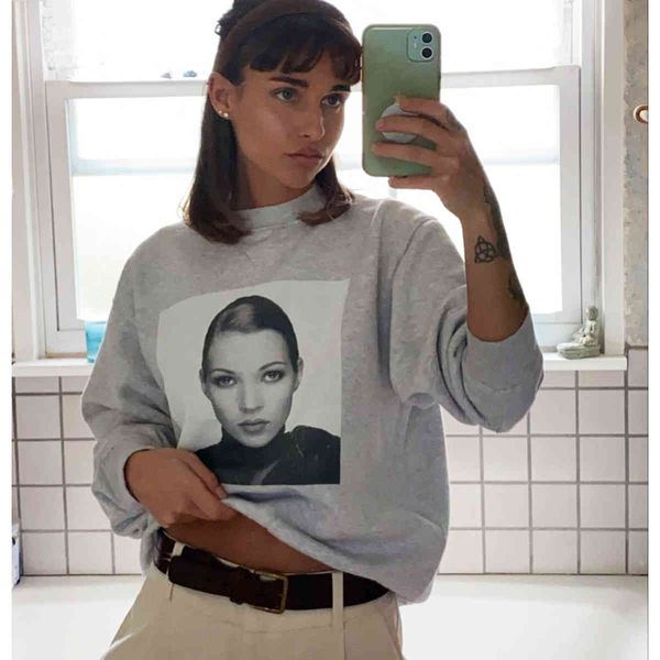 women's hoodies & sweatshirts vintage portrait print woman's cotton jerseys autumn long grey sleeve hoodie casual femme streetwear, Black
women's hoodies & sweatshirts vintage portrait print woman's cotton jerseys autumn long grey sleeve hoodie casual femme streetwear, Black