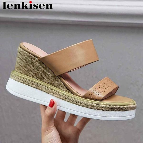 lenkisen high fashion luxury sheep leather wedges platform straw decoration slip on women sandals increased gladiator shoes l02, Black
lenkisen high fashion luxury sheep leather wedges platform straw decoration slip on women sandals increased gladiator shoes l02, Black