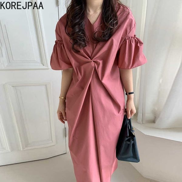 korejpaa women dress korean chic summer elegant design solid color v-neck pleated loose long ruffle sleeve long vestido 210526, Black;gray
korejpaa women dress korean chic summer elegant design solid color v-neck pleated loose long ruffle sleeve long vestido 210526, Black;gray