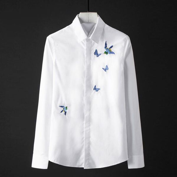 tee shirt shirt cotton shirt men bird embroidery long sleeve chemise homme casual slim solid business male shirts, White;black
tee shirt shirt cotton shirt men bird embroidery long sleeve chemise homme casual slim solid business male shirts, White;black