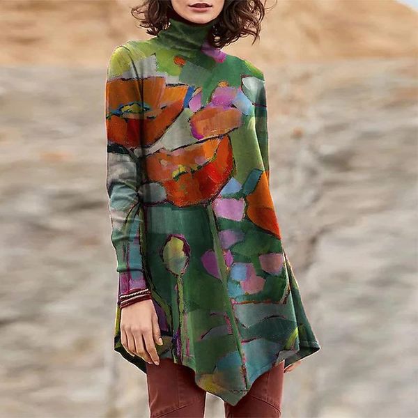 women's blouses & shirts fashion pattern print irregular blouse shirt autumn women turtleneck loose pullover casual long sleeve streetw, White
women's blouses & shirts fashion pattern print irregular blouse shirt autumn women turtleneck loose pullover casual long sleeve streetw, White