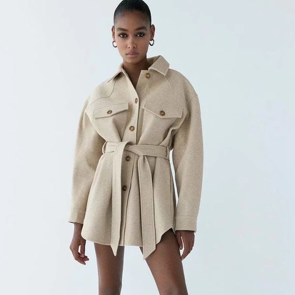 paris girl autumn winter women chic wool coats with belt solid long sleeve pockets outerwear turn down collar elegant coat 210524, Black;brown
paris girl autumn winter women chic wool coats with belt solid long sleeve pockets outerwear turn down collar elegant coat 210524, Black;brown
