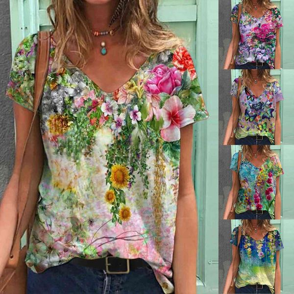 5xl plus size v neck women shirt floral printing short sleeve round tunic causal vintage bluzki damskie, White
5xl plus size v neck women shirt floral printing short sleeve round tunic causal vintage bluzki damskie, White