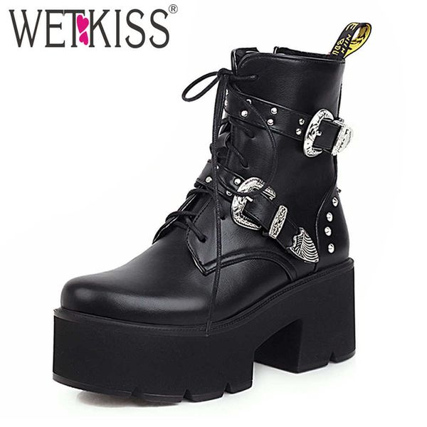 wetkiss chunky heel motorcycle ankle boots women metal buckle thick platform booties cross tie winter boot shoes woman big size 210630, Black
wetkiss chunky heel motorcycle ankle boots women metal buckle thick platform booties cross tie winter boot shoes woman big size 210630, Black