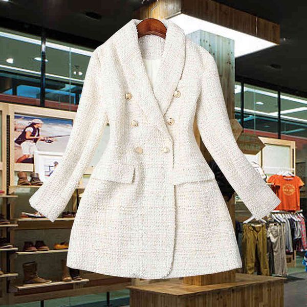 jackets runway designer women's double breasted metal button long sleeve notched collar jacket wool blends tweed blazer coat, White;black
jackets runway designer women's double breasted metal button long sleeve notched collar jacket wool blends tweed blazer coat, White;black
