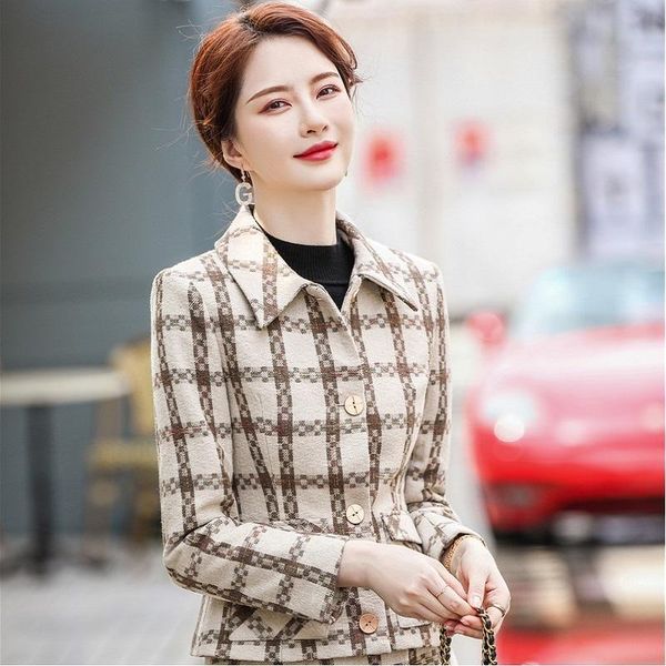 women's suits & blazers jacket women fashion single breasted plaid short coat ol styles fall winter for business work blazer outwear, White;black
women's suits & blazers jacket women fashion single breasted plaid short coat ol styles fall winter for business work blazer outwear, White;black