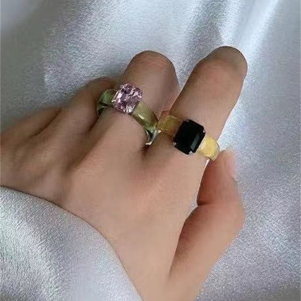 self-made the same niche resin transparent glass texture color ring cute index finger ring, Golden;silver
self-made the same niche resin transparent glass texture color ring cute index finger ring, Golden;silver