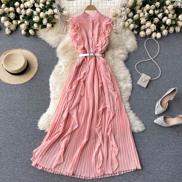 singreiny women korean pleated dress sweet ruffles sleeveless belt a-line dresses summer fashion casual vacation long sundress 210419, Black;gray
singreiny women korean pleated dress sweet ruffles sleeveless belt a-line dresses summer fashion casual vacation long sundress 210419, Black;gray