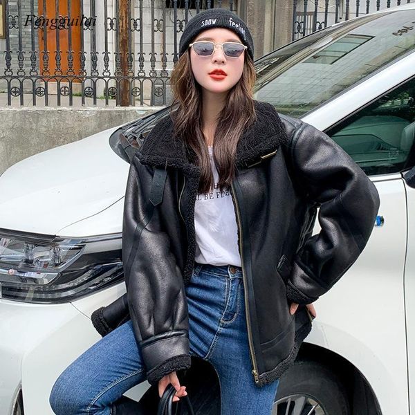 women's leather & faux 2021 winter street fur all-in-one suit fashion female korean handsome short thick cashmere vest, Black
women's leather & faux 2021 winter street fur all-in-one suit fashion female korean handsome short thick cashmere vest, Black