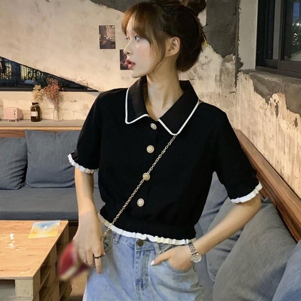 jlong summer t-shirt cardigan ladies stitching lapel t-shirts casual single-breasted knitted women's, White
jlong summer t-shirt cardigan ladies stitching lapel t-shirts casual single-breasted knitted women's, White