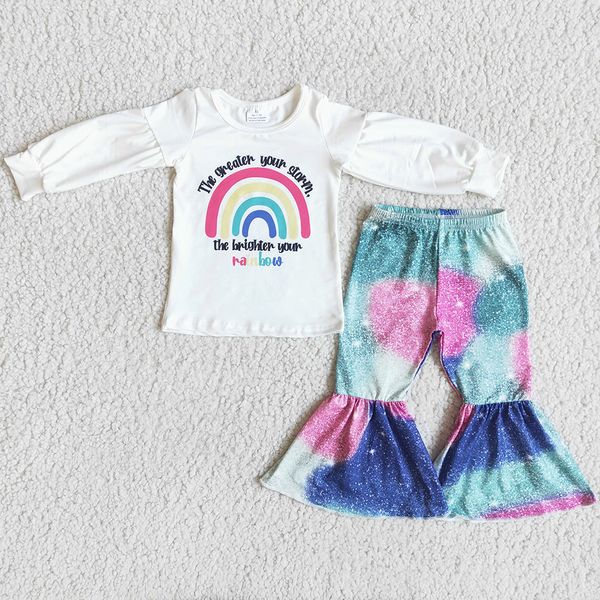 wholesale kids designer clothes girls set rainbow print boutique baby girl clothing short sleeve tie dye bell bottom outfits fashion childre, White
wholesale kids designer clothes girls set rainbow print boutique baby girl clothing short sleeve tie dye bell bottom outfits fashion childre, White