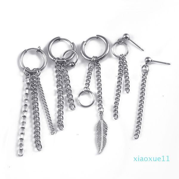 earring 1pc stainless feather long single steel chain tassel drop dangle ear clip cuff for men women girls, Silver
earring 1pc stainless feather long single steel chain tassel drop dangle ear clip cuff for men women girls, Silver