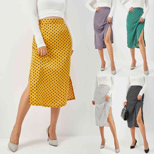summer satin split skirt high-waist mid-length zipper polka-dot skirt 90s women all-match yollow slim fit midi-calf skirt mujer 210414, Black
summer satin split skirt high-waist mid-length zipper polka-dot skirt 90s women all-match yollow slim fit midi-calf skirt mujer 210414, Black