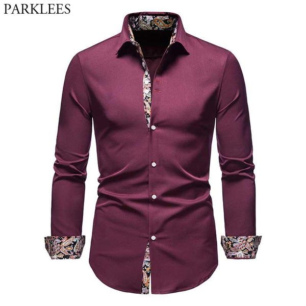 wine red paisley patchwork mens dress shirts 2021 brand long sleeve button down shirt men formal casual social chemise homme men's, White;black
wine red paisley patchwork mens dress shirts 2021 brand long sleeve button down shirt men formal casual social chemise homme men's, White;black