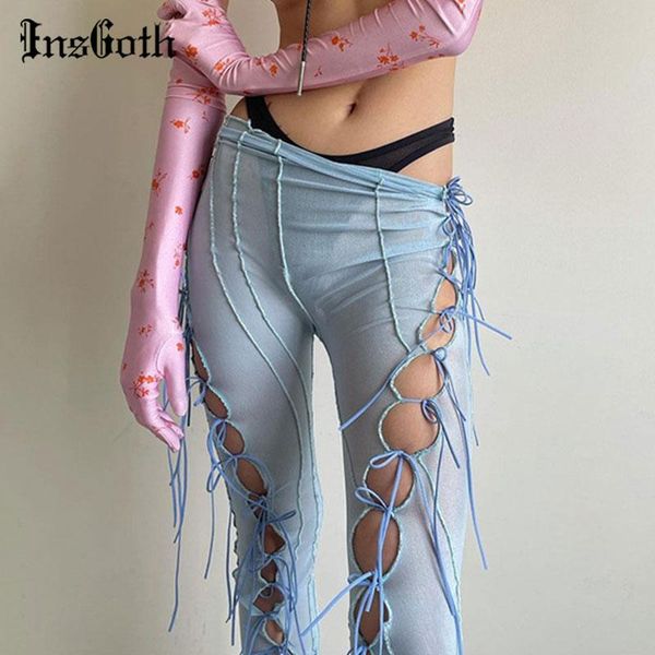 women's pants & capris insgoth streetwear bandage blue harajuku high waist hollow out women trousers casual flared, Black;white
women's pants & capris insgoth streetwear bandage blue harajuku high waist hollow out women trousers casual flared, Black;white