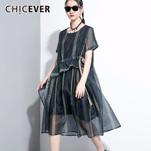 casual dresses chicever patchwork mesh dress women o neck short sleeve high waist drawstring lace up striped female 2021 summer, Black;gray
casual dresses chicever patchwork mesh dress women o neck short sleeve high waist drawstring lace up striped female 2021 summer, Black;gray