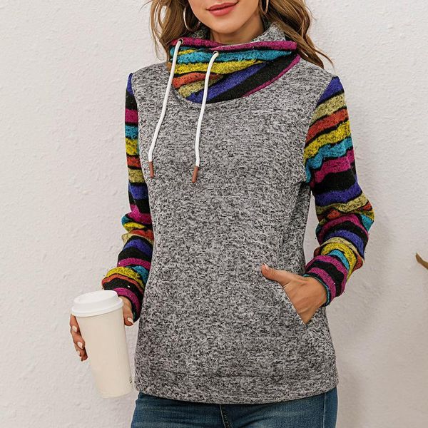 women's hoodies & sweatshirts women sweatshirt striped splicing long sleeve cowl neck drawstring pullovers pockets casual autumn winter, Black
women's hoodies & sweatshirts women sweatshirt striped splicing long sleeve cowl neck drawstring pullovers pockets casual autumn winter, Black