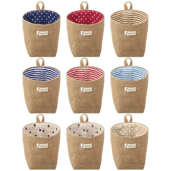 storage bags 9 pieces mini wall-hanging cotton linen foldable basket box decorative hanging bag
storage bags 9 pieces mini wall-hanging cotton linen foldable basket box decorative hanging bag