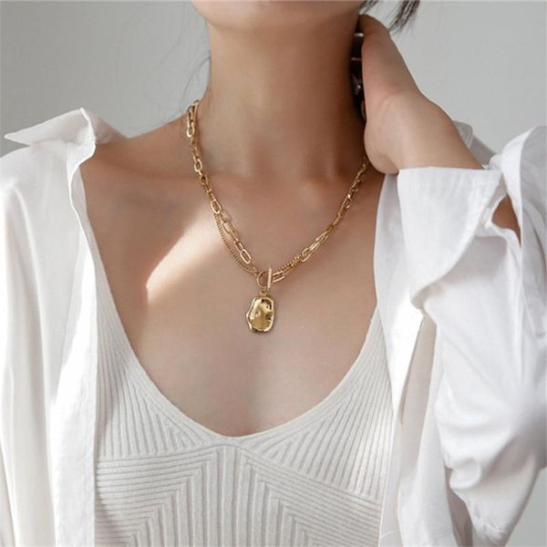pendant necklaces retro double-layer metal heavy industry titanium steel ot buckle irregular necklace sweater chain female stainless, Silver
pendant necklaces retro double-layer metal heavy industry titanium steel ot buckle irregular necklace sweater chain female stainless, Silver