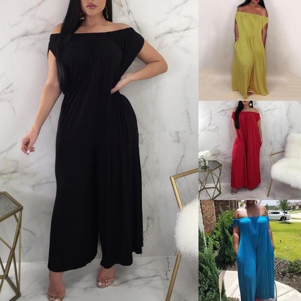 women's jumpsuits & rompers summer solid color women casual off shoulder short sleeve loose jumpsuit romper, Black;white
women's jumpsuits & rompers summer solid color women casual off shoulder short sleeve loose jumpsuit romper, Black;white