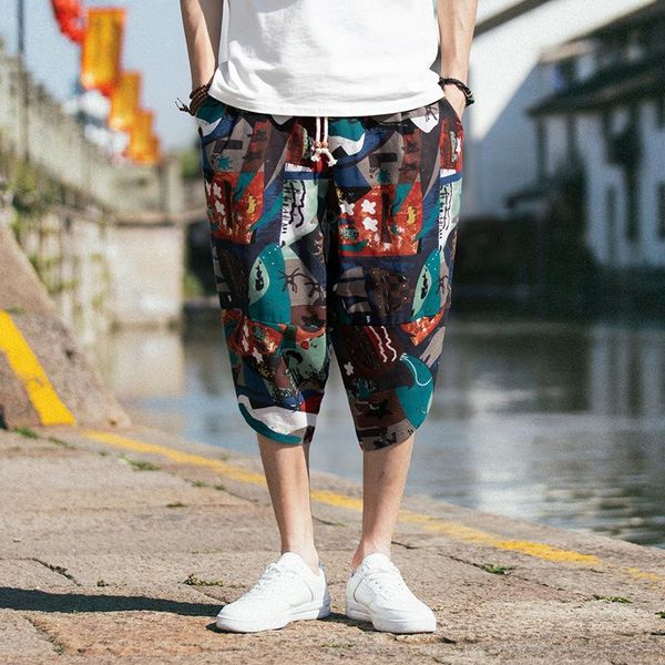 men's pants summer casual retro personalized loose chinese style wide leg 3/4 hip-hop men plus size trousers 2021, Black
men's pants summer casual retro personalized loose chinese style wide leg 3/4 hip-hop men plus size trousers 2021, Black