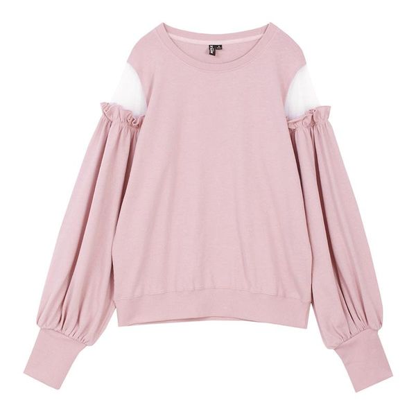 women's hoodies & sweatshirts vsue women pink mesh patchwork o neck puff sleeve pullovers h0056, Black
women's hoodies & sweatshirts vsue women pink mesh patchwork o neck puff sleeve pullovers h0056, Black