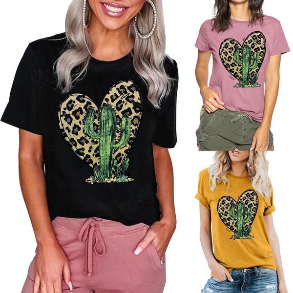 neck women's summer solid color t shirt pattern cactus printed short sleeve casual plus size 2021 t-shirt, White
neck women's summer solid color t shirt pattern cactus printed short sleeve casual plus size 2021 t-shirt, White