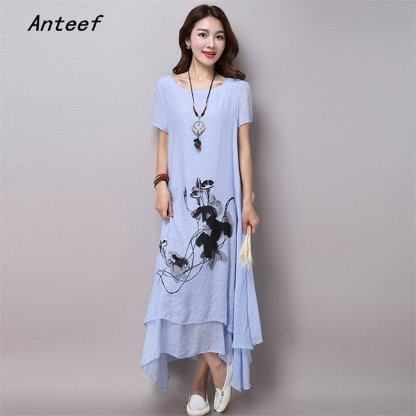 cotton linen plus size vintage floral print women casual loose long summer dress elegant clothes ladies dresses sundress 210517, Black;gray
cotton linen plus size vintage floral print women casual loose long summer dress elegant clothes ladies dresses sundress 210517, Black;gray