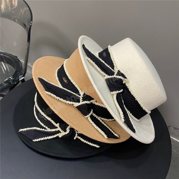wool autumn winter black bowknot wide brim hats lady fedoras cap women leisure panama jazz hat, Blue;gray
wool autumn winter black bowknot wide brim hats lady fedoras cap women leisure panama jazz hat, Blue;gray