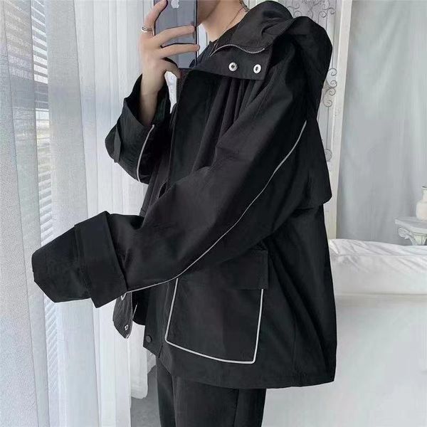 men's jackets 2021 men's jacket loose hooded zippered pocket tooling large size bf spring and autumn ins windbreaker, Black;brown
men's jackets 2021 men's jacket loose hooded zippered pocket tooling large size bf spring and autumn ins windbreaker, Black;brown