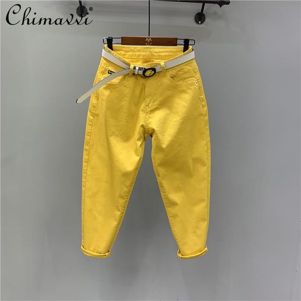 women's jeans yellow casual harem pants 2021 spring/autumn korean style loose skinny loose-fit fashion colorful thin denim, Blue
women's jeans yellow casual harem pants 2021 spring/autumn korean style loose skinny loose-fit fashion colorful thin denim, Blue