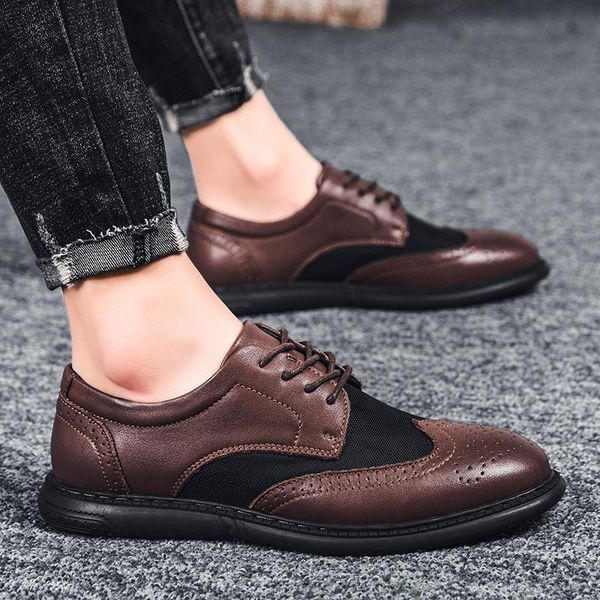 dress shoes autumn men genuine leather l;ace up brogue luxury men's business oxfords classic gentleman, Black
dress shoes autumn men genuine leather l;ace up brogue luxury men's business oxfords classic gentleman, Black