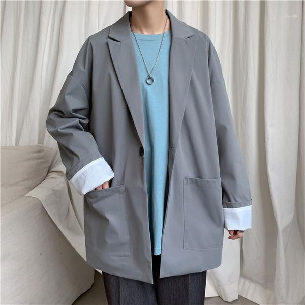 autumn blazer men fashion oversized suit jacket solid big pocket loose casual for male plus size clothing men's suits & blazers, White;black
autumn blazer men fashion oversized suit jacket solid big pocket loose casual for male plus size clothing men's suits & blazers, White;black