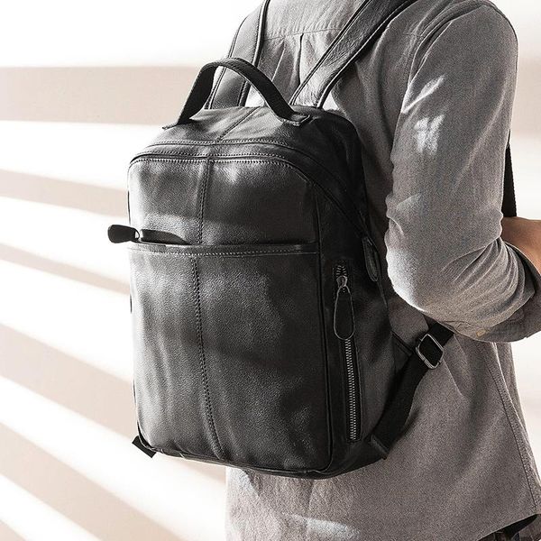 backpack leather men's business casual computer travel bag simple fashion trend schoolbag
backpack leather men's business casual computer travel bag simple fashion trend schoolbag