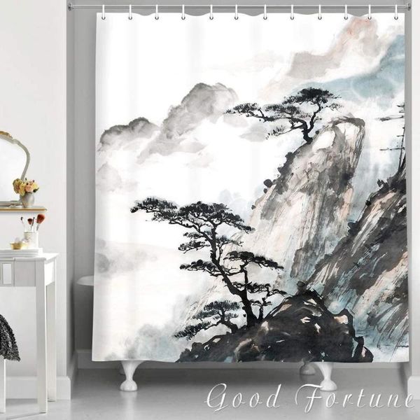 shower curtains chinese abstract art black pine ink painting curtain, waterproof polyester bathroom decoration
shower curtains chinese abstract art black pine ink painting curtain, waterproof polyester bathroom decoration