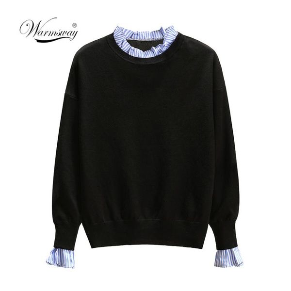 women's sweaters preppy knitted ruffles casual women sweater spring autumn campus highstreet pullovers c-029, White;black
women's sweaters preppy knitted ruffles casual women sweater spring autumn campus highstreet pullovers c-029, White;black