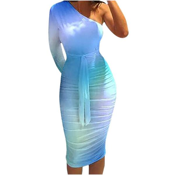 casual dresses 2021 gradient printing long sleeves bodycon dress one shoulder sash elegant party mid calf, Black;gray
casual dresses 2021 gradient printing long sleeves bodycon dress one shoulder sash elegant party mid calf, Black;gray