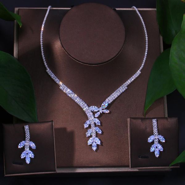 earrings & necklace fashion elegance rhinestone zircon sets for women simple bridal wedding leaf and jewelry set gift, Silver
earrings & necklace fashion elegance rhinestone zircon sets for women simple bridal wedding leaf and jewelry set gift, Silver