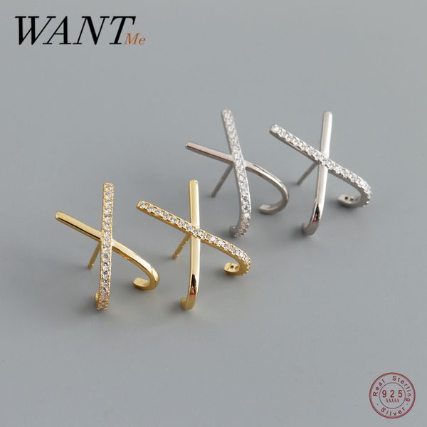 wantme 925 sterling silver bohemia punk letter x cross white zircon stud earrings for women charms party rock jewelry gift 2021, Golden
wantme 925 sterling silver bohemia punk letter x cross white zircon stud earrings for women charms party rock jewelry gift 2021, Golden
