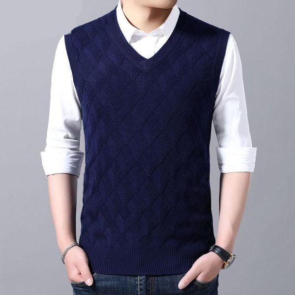 men's vests wool v-neck vest sweaters sleeveless argyle slim fit autumn winter warm coat knitted cotton casual fashion male clothes, Black;white
men's vests wool v-neck vest sweaters sleeveless argyle slim fit autumn winter warm coat knitted cotton casual fashion male clothes, Black;white