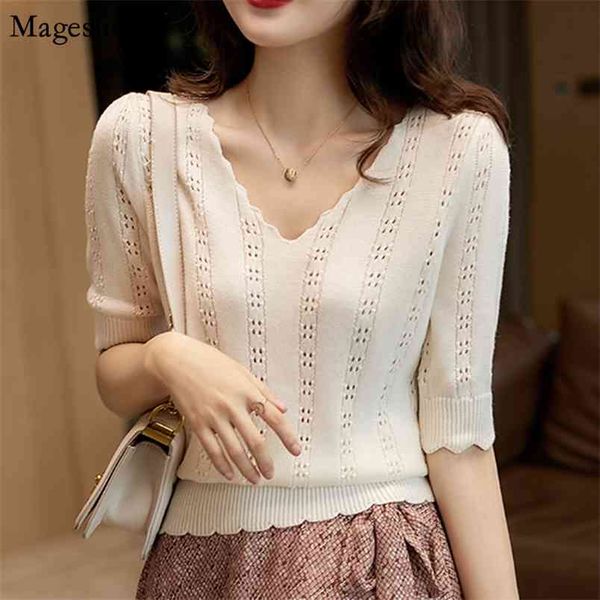 short sleeve summer women's t-shirt knitted hollw out v neck loose tee shirt femme ol style base female solid t-shirt 14006 210421, White
short sleeve summer women's t-shirt knitted hollw out v neck loose tee shirt femme ol style base female solid t-shirt 14006 210421, White