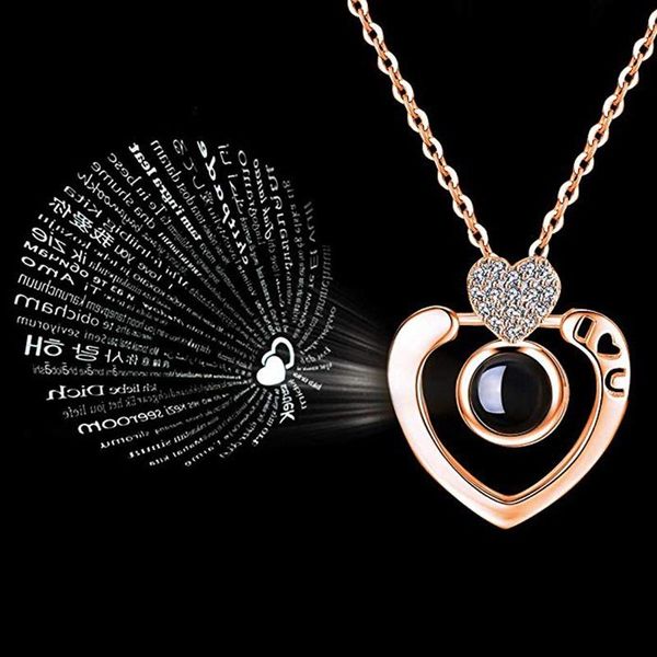 romantic heart necklace 100 language i love you projection christmas gift to girlfriend real gold plated jewelry pendant women necklaces, Silver
romantic heart necklace 100 language i love you projection christmas gift to girlfriend real gold plated jewelry pendant women necklaces, Silver
