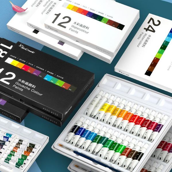 gift sets professional12/18/24colors watercolor/gouache paints 5ml tubes washable drawing painting pigment hand-painted paint for art diy
gift sets professional12/18/24colors watercolor/gouache paints 5ml tubes washable drawing painting pigment hand-painted paint for art diy