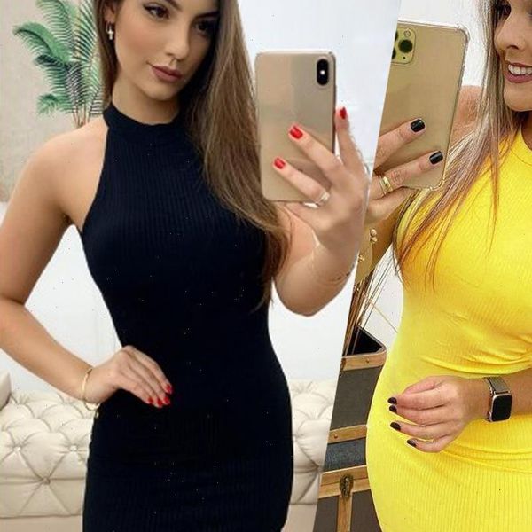 casual dresses mini skirt vestidos summer sleeveless halter slim short yellow black backless package hips thin women dress, Black;gray
casual dresses mini skirt vestidos summer sleeveless halter slim short yellow black backless package hips thin women dress, Black;gray