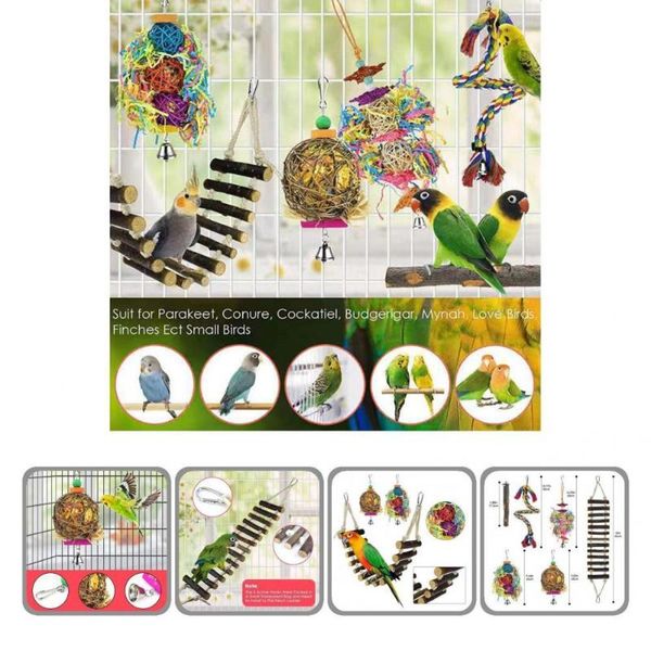 other bird supplies colorful 6pcs eco-friendly rope bridge hanging toy creative parrot training with bells
other bird supplies colorful 6pcs eco-friendly rope bridge hanging toy creative parrot training with bells
