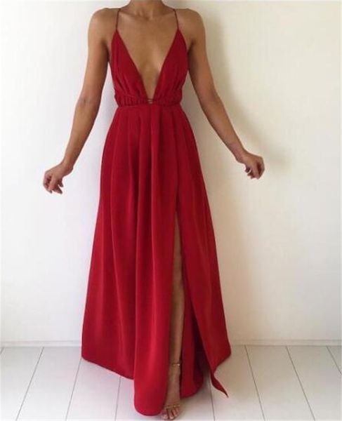 women chiffon spaghetti strap dress backless split maxi party dresses with sashes, Black;gray
women chiffon spaghetti strap dress backless split maxi party dresses with sashes, Black;gray